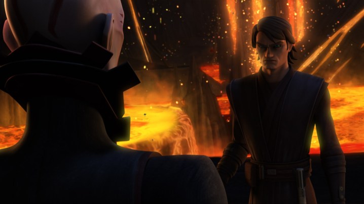 The Son showing Anakin's dark future on Mustafar in Ghosts of Mortis.