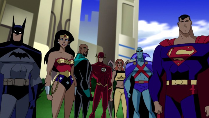 Batman with other members of the Justice League.