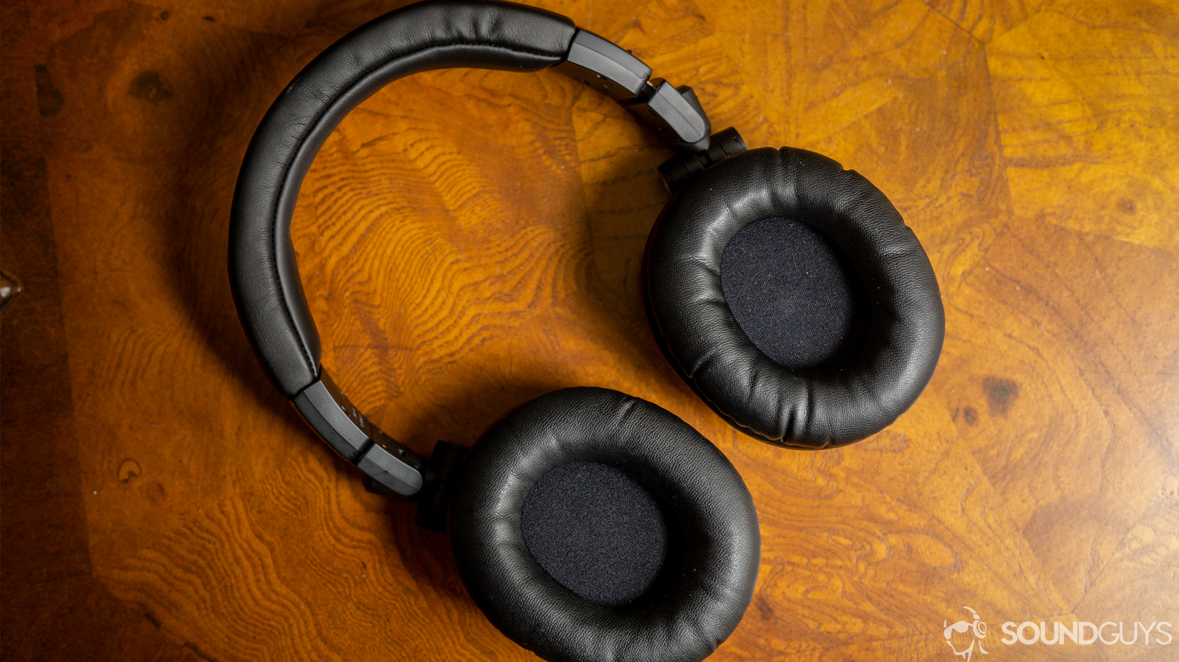 A photo of the Audio-Technica ATH-M50xBT's ear pads.