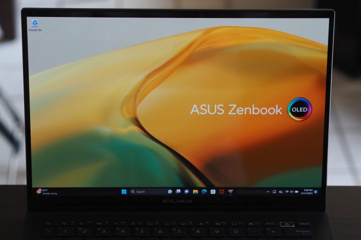 Asus Zenbook 14 OLED front view showing display.