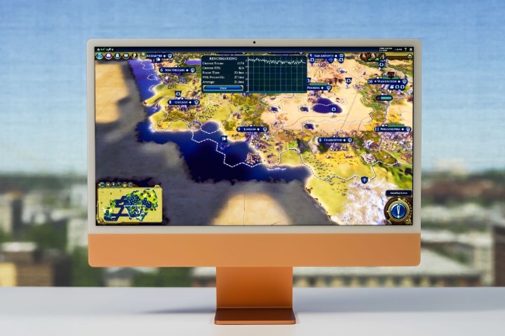 A 24-inch iMac with Civilization VI running on it.
