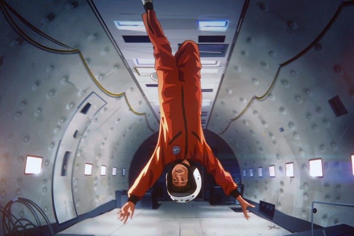 Stanley floats upside down in Apollo 10½: A Space Age Childhood.