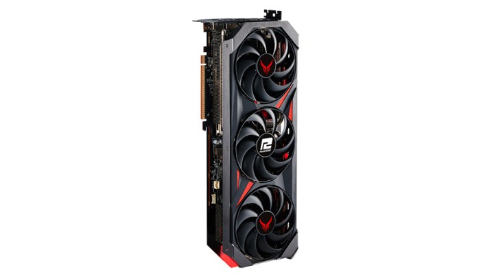 The PowerColor AMD Radeon RX 7800 XT Red Devil graphics card on white background