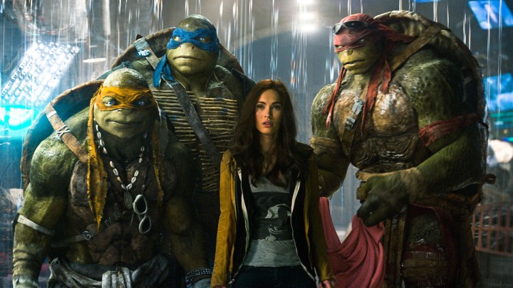 April O'Neil and the TMNT in Teenage Mutant Ninja Turtles.