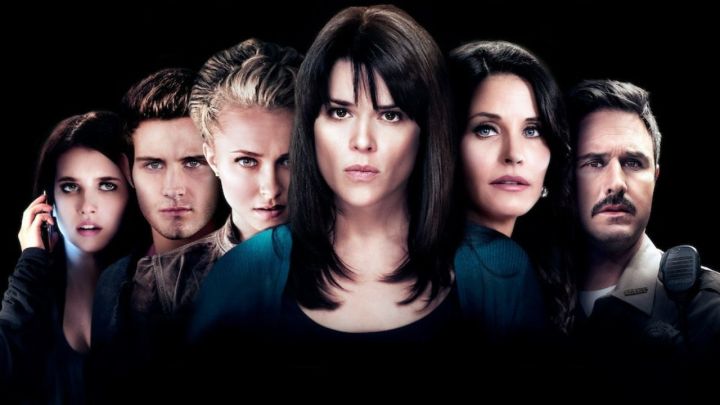 The cast of Scream 4 in a poster for the movie.