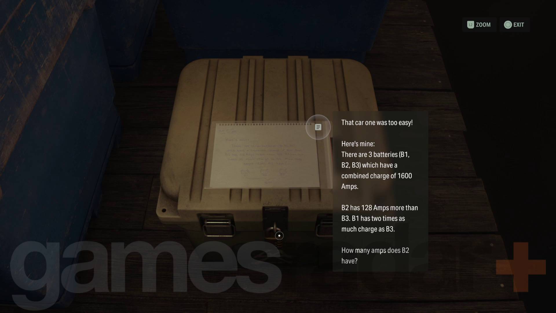 Alan Wake 2 cult stashes watery town algebra question about batteries and amps
