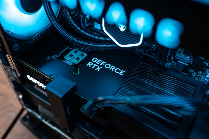 GeForce RTX logo on the Alienware Aurora R15 desktop.