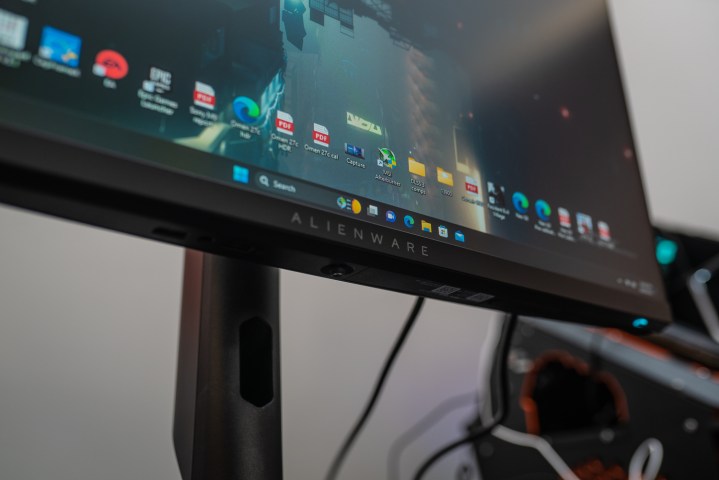 Alienware logo on the Alienware 500Hz gaming monitor.