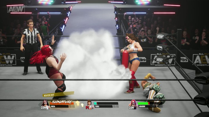 A look at an in-game match of AEW: Fight Forever.