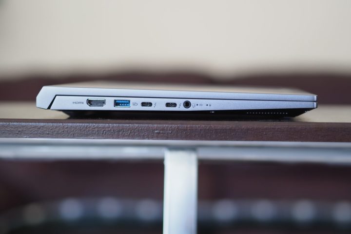 Acer Swift X 14 left side view showing ports.