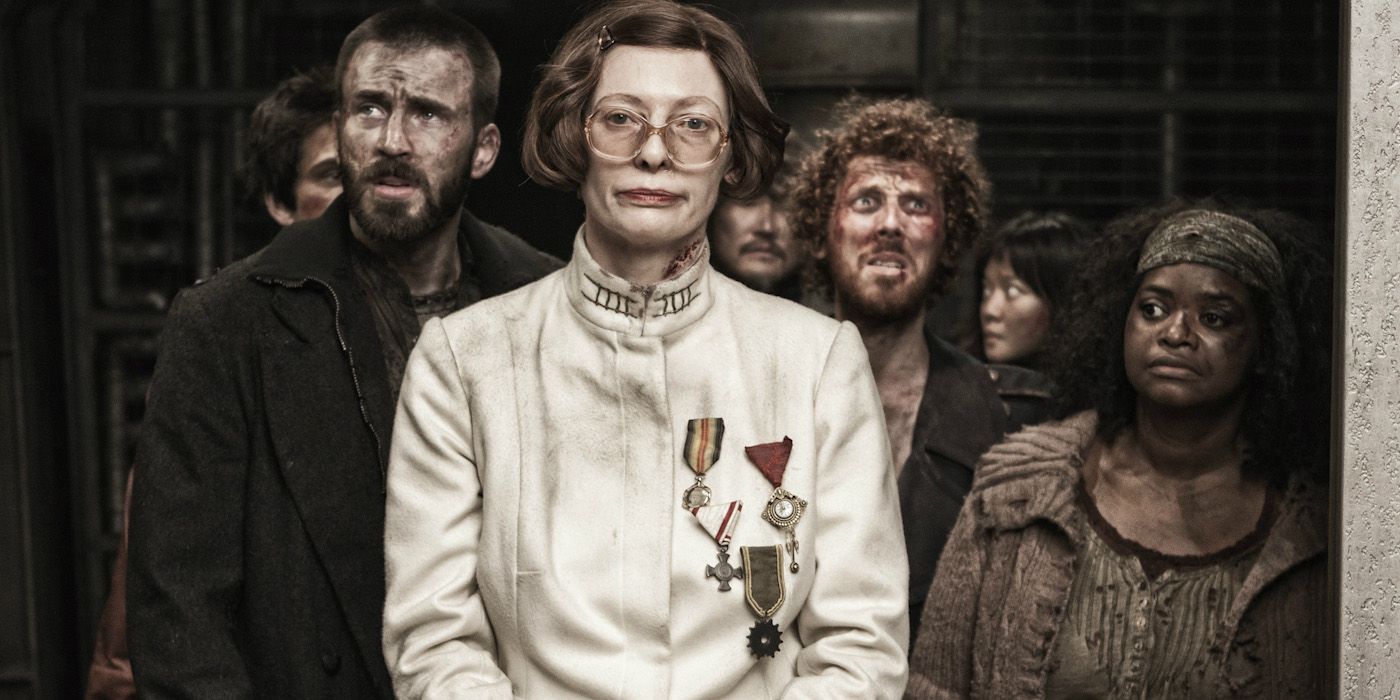 Chris Evans Tilda Swinton and Octavia Spencer in Snowpiercer