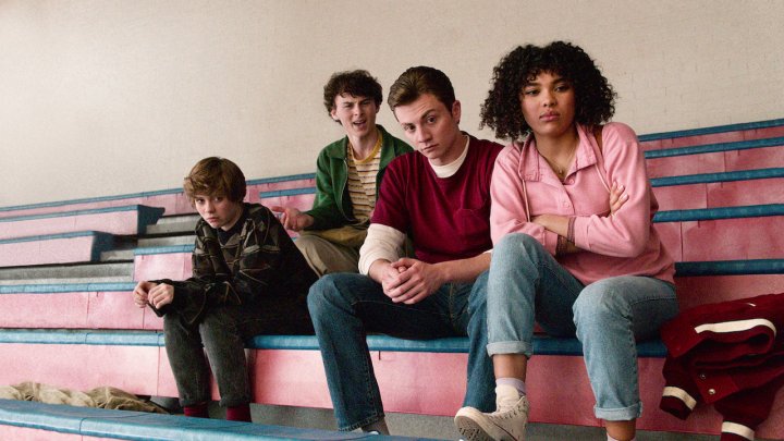 Sophia Lillis, Wyatt Oleff and the cast of the Netflix show I Am Not Okay with This.