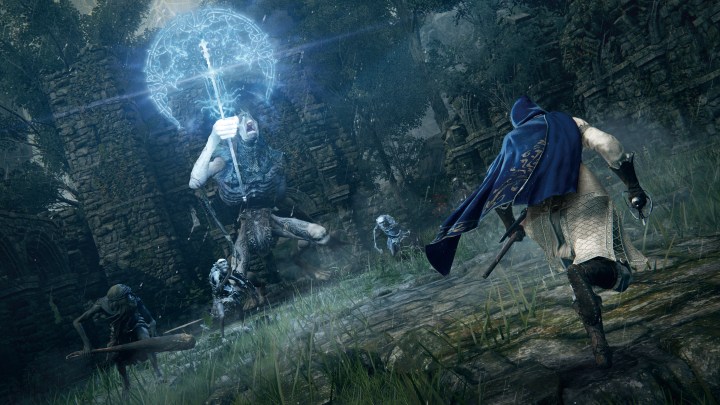 An enemy performs a magic spell in Elden Ring.