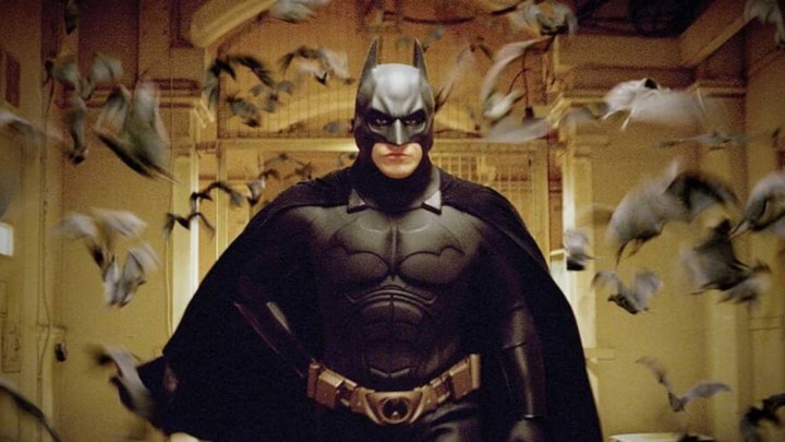 Christian Bale as Batman in Batman Begins.