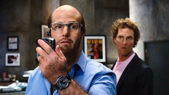 Tom Cruise and Matthew McConaughey as Les Grossman and Rick Peck in 2008's Tropic Thunder.