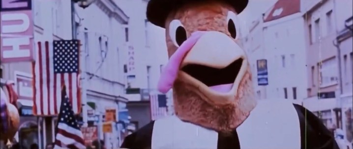 A man dressed as a turkey in the trailer for Eli Roth's "Thanksgiving" in "Grindhouse."