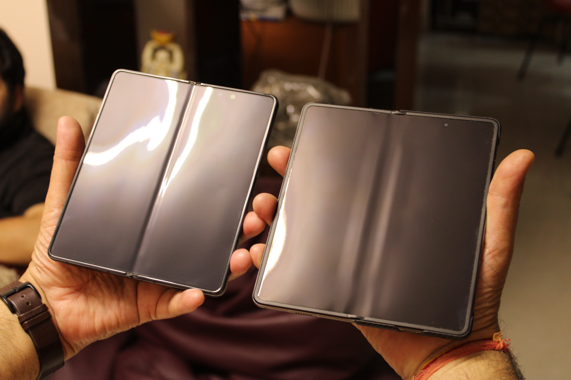 Galaxy Z Fold 4 on the left and Tecno Phantom V Fold on the right.