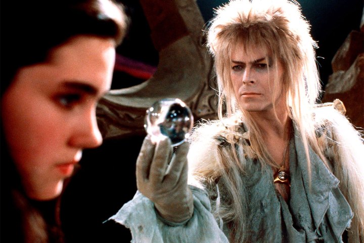 Jennifer Connelly and David Bowie in a scene from Labyrinth.