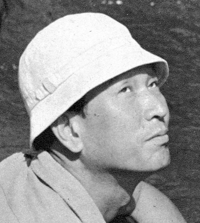 Director Akira Kurosawa on the set of "Seven Samurai."