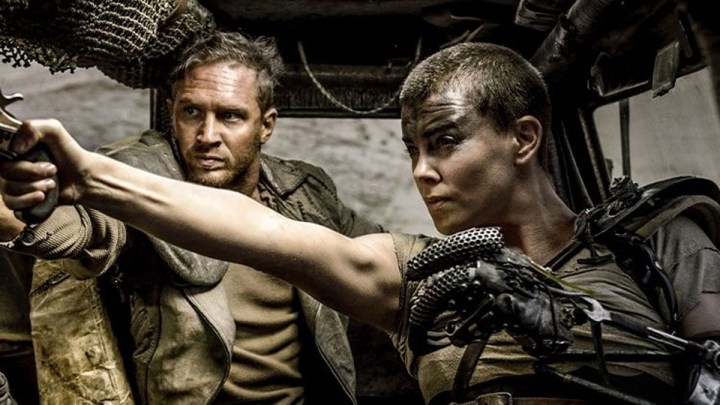 Tom Hardy and Charlize Theron in Mad Max: Fury Road.