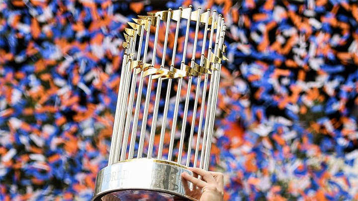 The World Series trophy from Frontline: The Astros Edge.