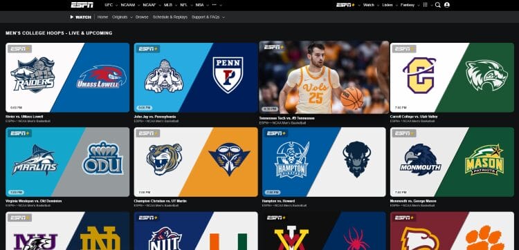 espn plus stream college basketball