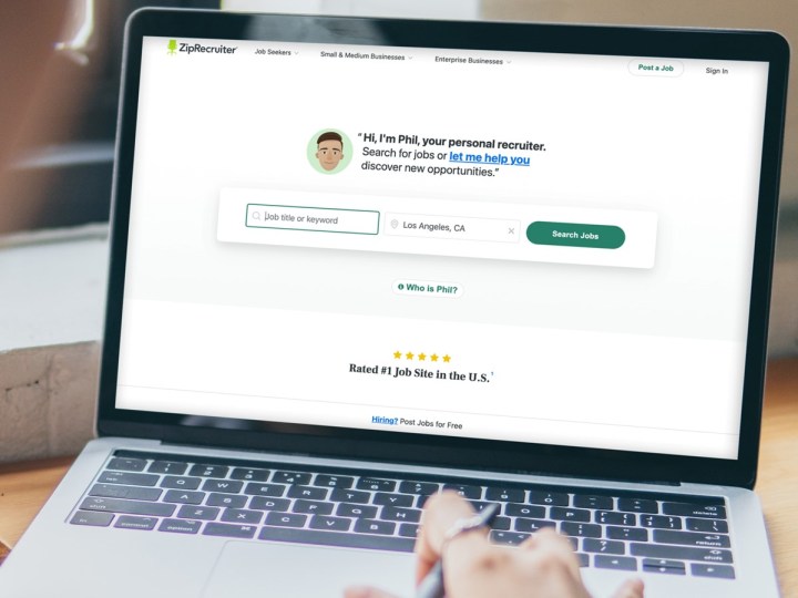 ZipRecruiter's Phil AI recruiter assistant on laptop.