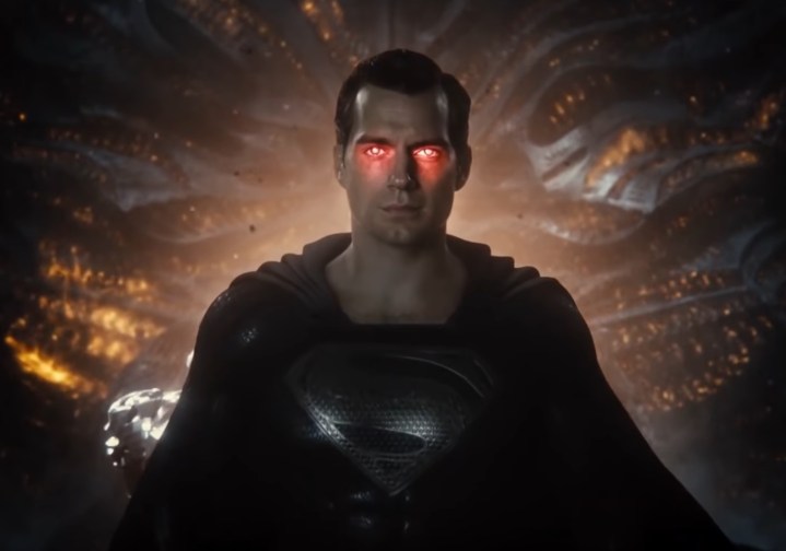 Superman in a black suit in "Zack Snyder's Justice League."