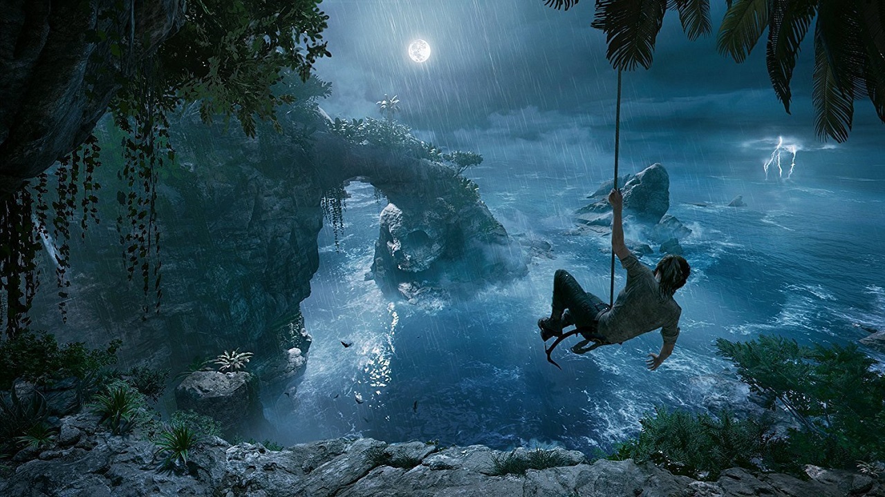 Lara climbing in a storm