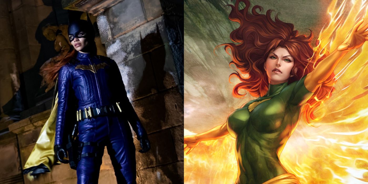 An image of Leslie Grace as Batgirl next to an image of Jean Grey.