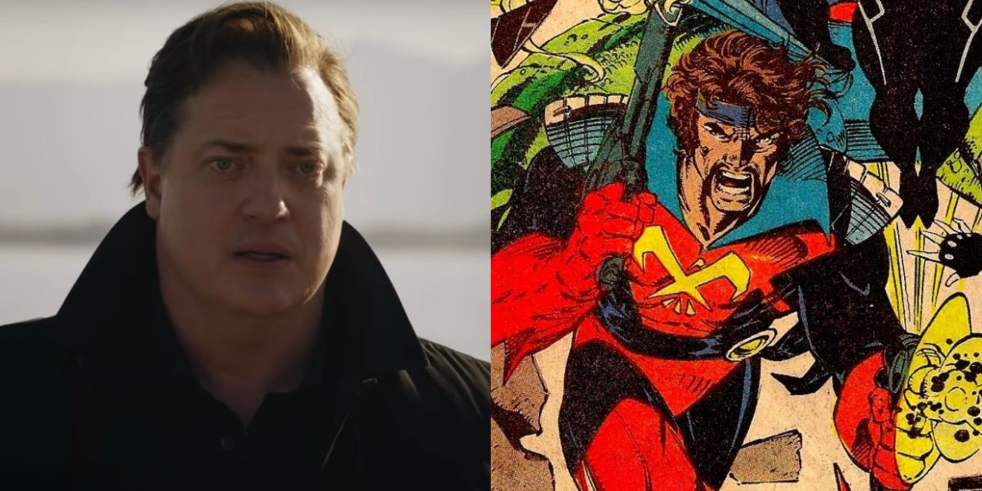 An image of Brendan Fraser next to an image of Christopher Summers/Corsair from Marvel Comics.