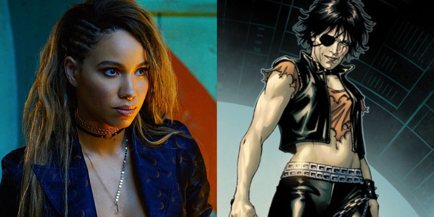 An image of Jurnee Smollett as Black Canary next to an image of Marvel Comics villain/anti-hero Callisto.