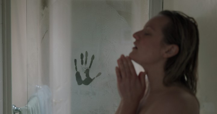 Cecelia in a shower in "The Invisible Man" on Amazon Prime.