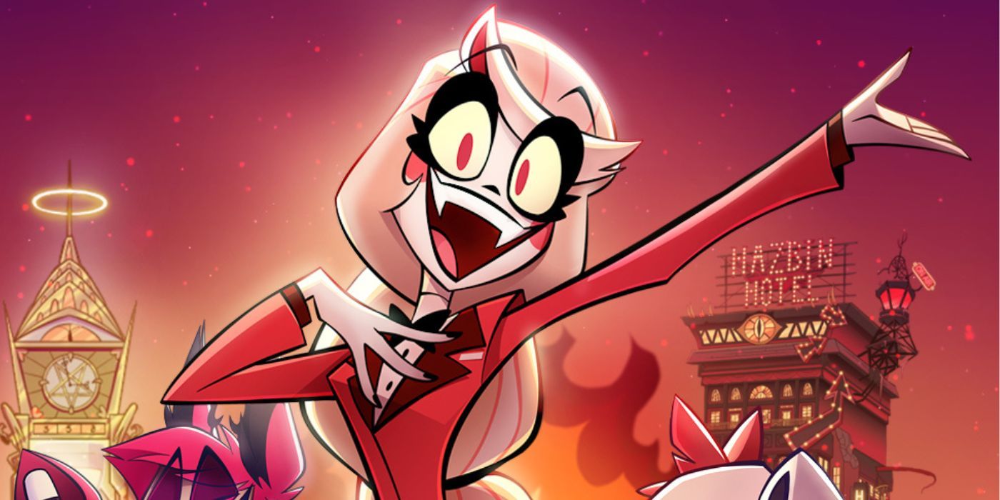 Charlie Morningstar on the poster of Hazbin Hotel