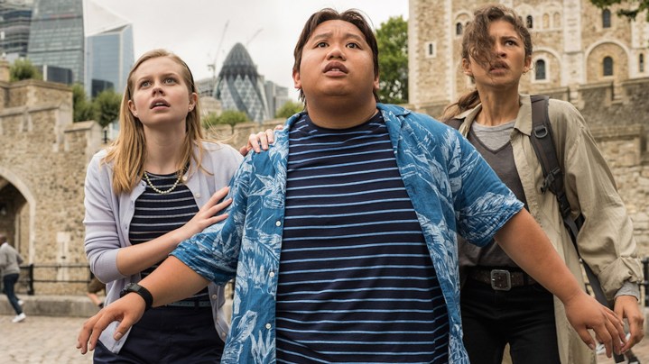 Jacob Batalon, Zendaya and Angourie Rice in "Spider-Man: Far From Home."