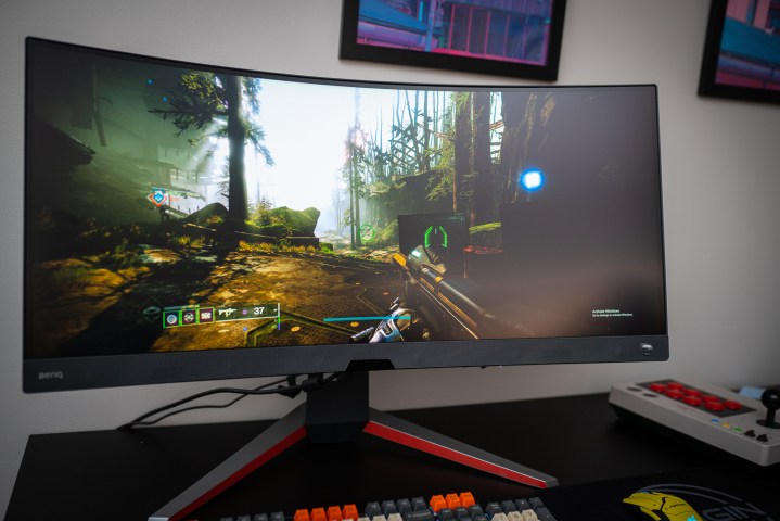 Destiny 2 running on the BenQ EX3410R monitor.