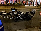 A camera-rigged motorcycle used during filming.