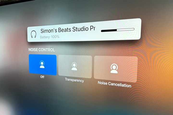 Beats Studio Pro Apple TV 4K settings screen.