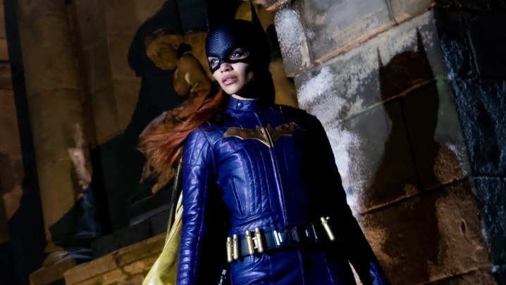 Leslie Grace as Batgirl poses in Batgirl.