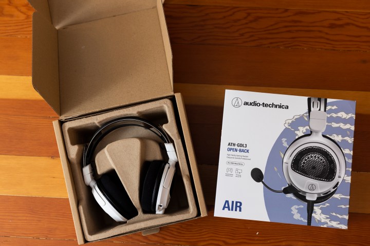 Audio-Technica ATH-GDL3 open-back gaming headphones in their box.