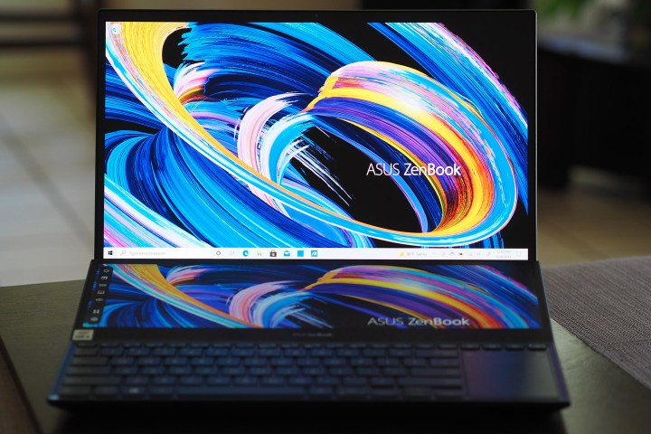 Close up image of the Image of the ZenBook Pro Duo's display.