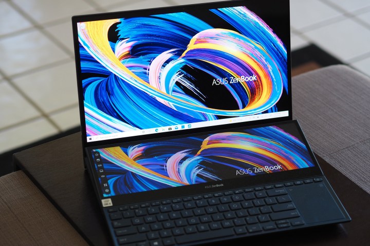 Image of the ZenBook Pro Duo with a second display.