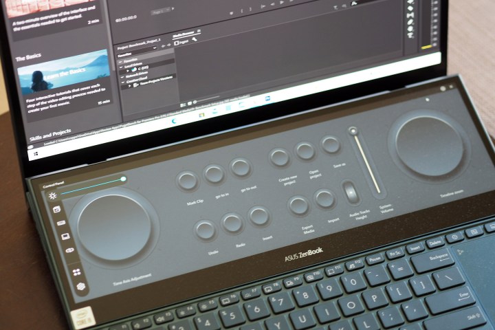 Closeup on ZenBook Pro Duo second display, ScreenPad+.