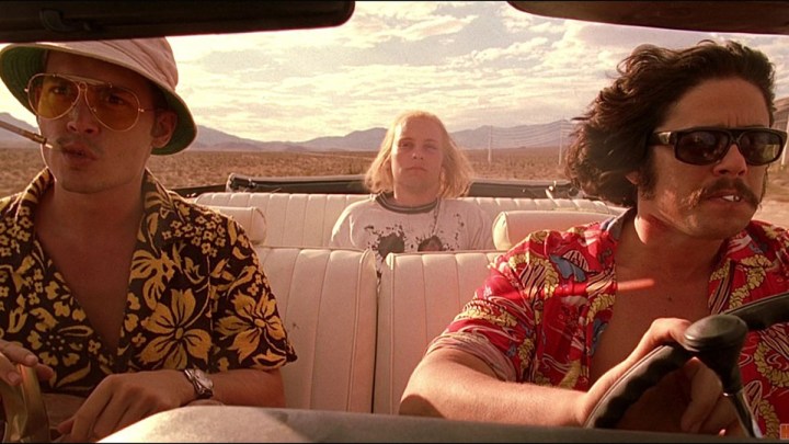 Johnny Depp and Benicio del Toro in Fear and Loathing in Las Vegas.