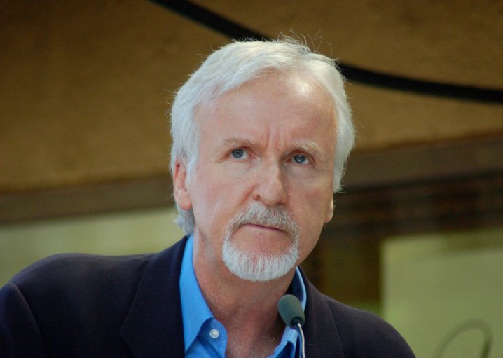 James Cameron at a ceremony for Gale Anne Hurd to receive a star on the Hollywood Walk of Fame.