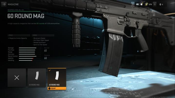 A weapon's magazine attachment in Warzone 2.0.