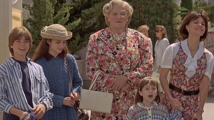 Robin Williams in a scene from Mrs. Doubtfire.