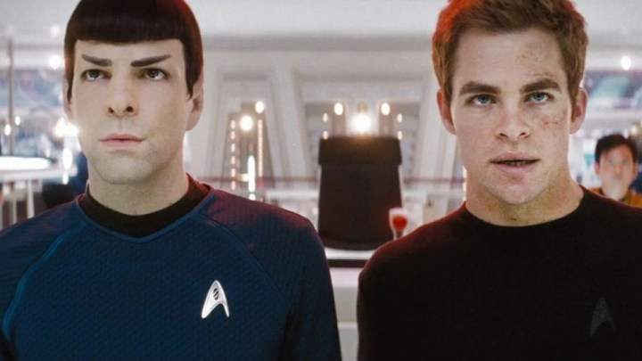 Zachary Quinto and Chris Pine in Star Trek.