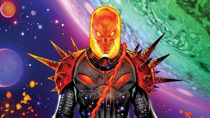 Frank Castle is Cosmic Ghost Rider in this cover from Marvel.