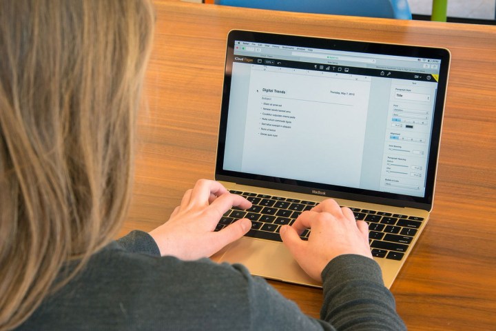 The 12-inch MacBook being used on a table.